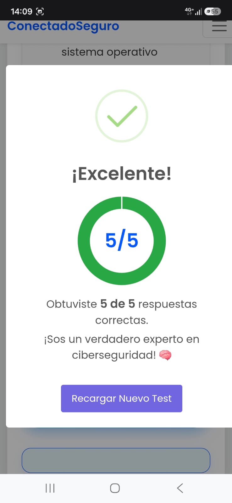Conectado Seguro - Resultado del test