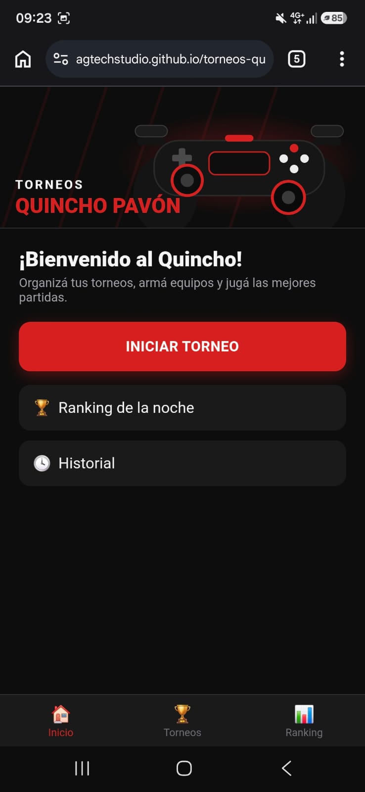 Torneos Quincho Pavón - Inicio