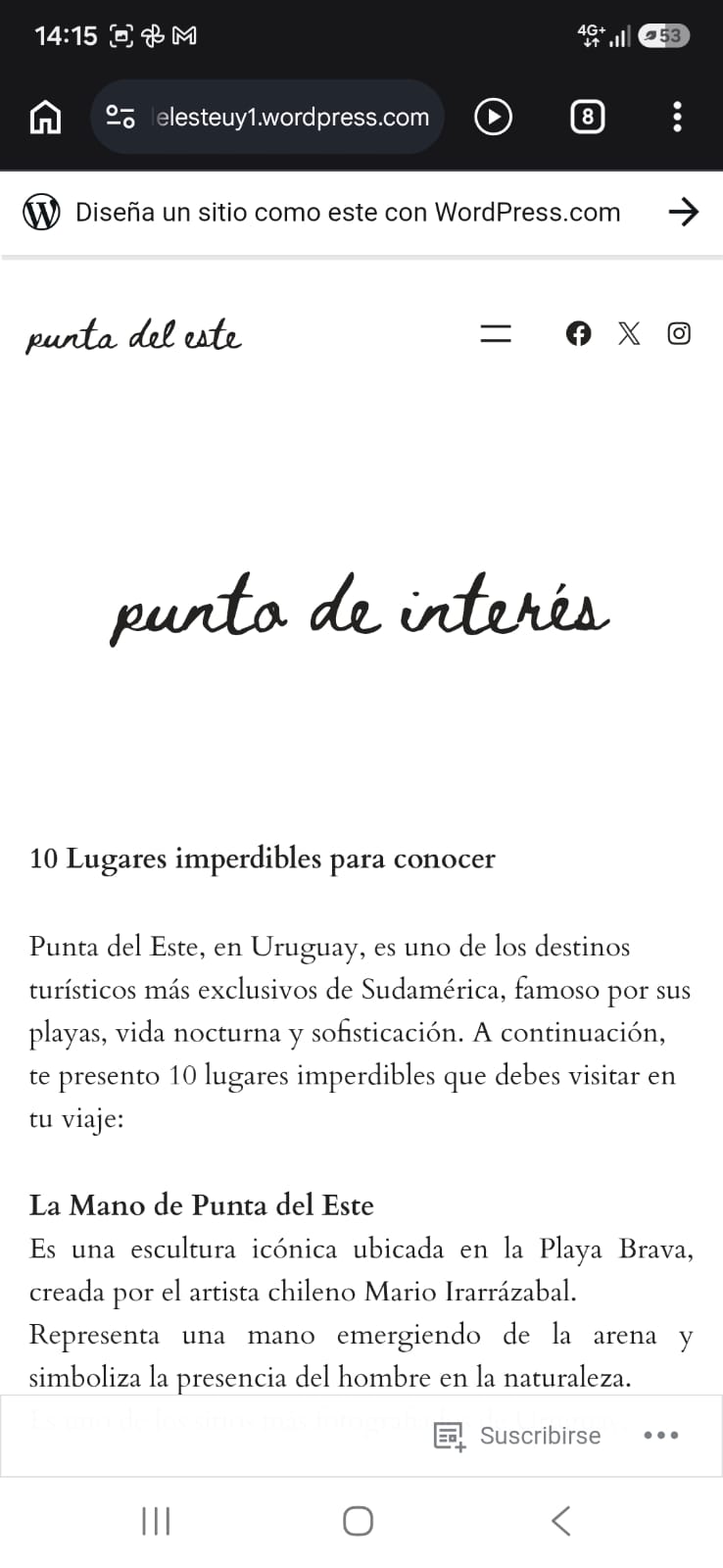 WordPress Punta del Este - Puntos de interés